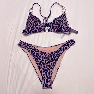 NWT Victoria's Secret Leopard 🐆 Animal Print Bikini Top/Bottom Medium